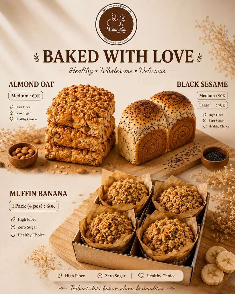 Almond Oat 60K Β· Black Sesame 50K/70K Β· Muffin Banana 60K